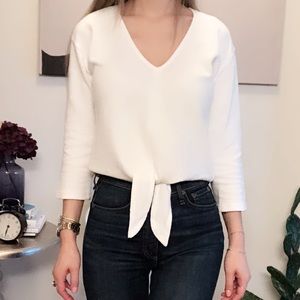 Madewell V-Neck 1/4 sleeve Tie Front Shirt 🌟NEW🌟